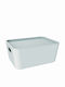 DEA home Kunststoff Aufbewahrungsbox mit Deckel Weiß 19x14x8.22cm 1Stück