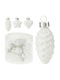 Hängendes Ornament Mix Schmuckstücke Glas Weiß 7cm Set 12Stück