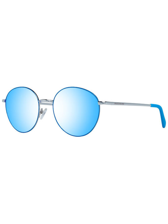 Skechers Sunglasses with Blue Metal Frame and Blue Mirrored Lenses SE6110 91X
