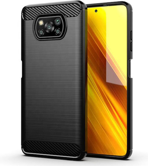 Techsuit Carbon Silicone Back Cover Σιλικόνης Μαύρο (Poco X3 NFC / X3 Pro)