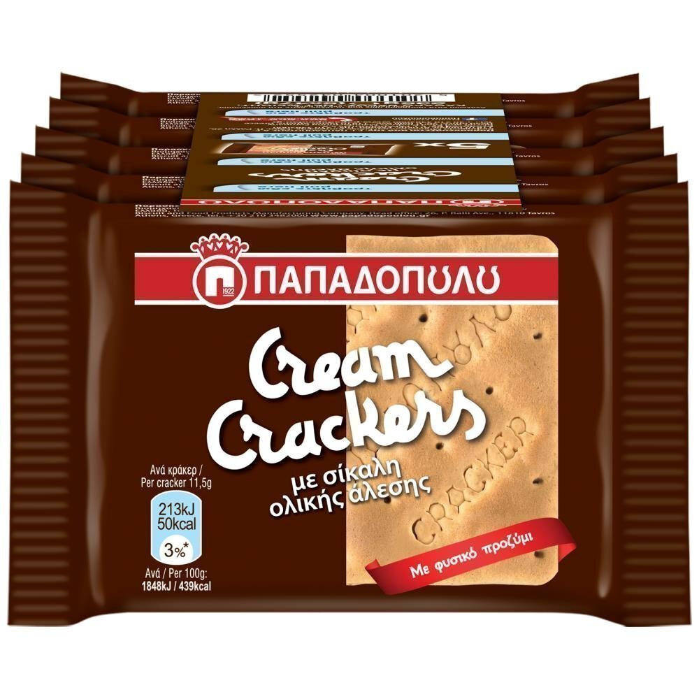 Παπαδοπούλου Cream Crackers Σίκαλης Fresh Packs 5x47gr Skroutz.gr