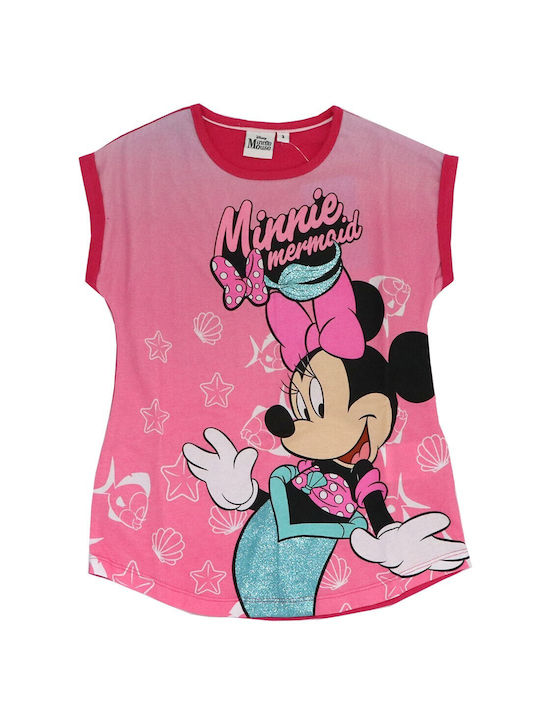 Disney Minnie Mouse Kids Summer Cotton Nightdress Fuchsia