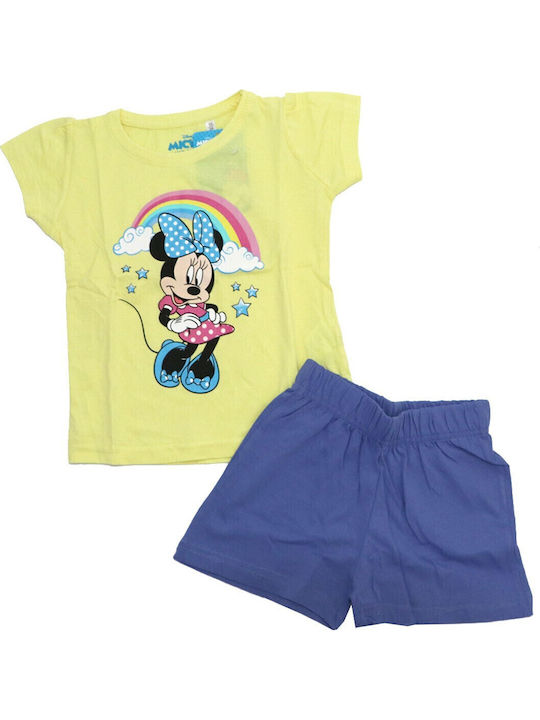 Disney Kids' Pajamas Summer Yellow Minnie Mouse