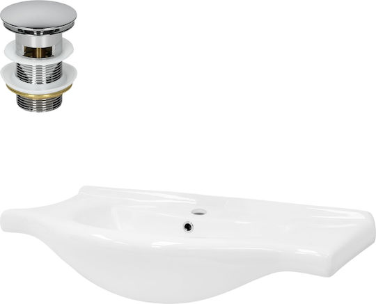 ML-Design Inset / Countertop Sink Ceramic 86x21.5x51.5cm White