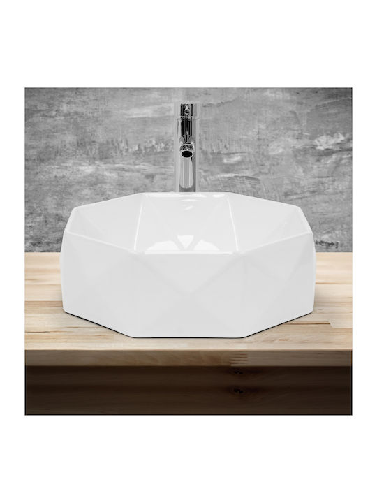ML-Design Deasupra Blatului Chiuvetă Ceramică 42x42x13.5cm Alb