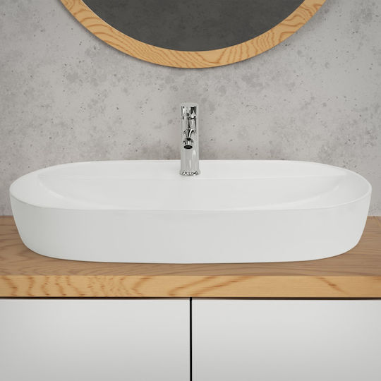 ML-Design Deasupra Blatului Chiuvetă Ceramică 80x40x12cm Alb