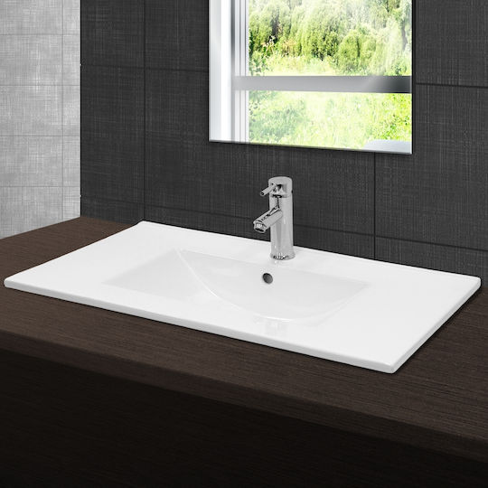 ECD Germany Inset / Countertop Sink Ceramic 81x46.5x17.5cm White