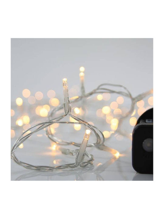 200 Becuri de Crăciun LED Alb cald în Șir de caractere cu Cablu transparent