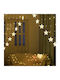 Becuri de Crăciun LED Alb cald de tip Ploaie cu Cablu transparent și Programe αστέρια 8