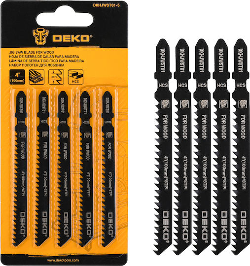 Deko Jig Saw Blade for Wood 5pcs DKHJWST01-5