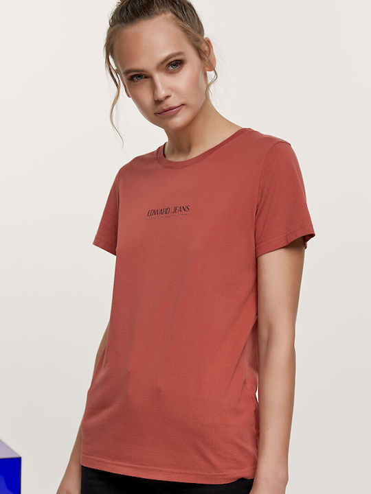 Edward Jeans Γυναικείο T-shirt Πορτοκαλί