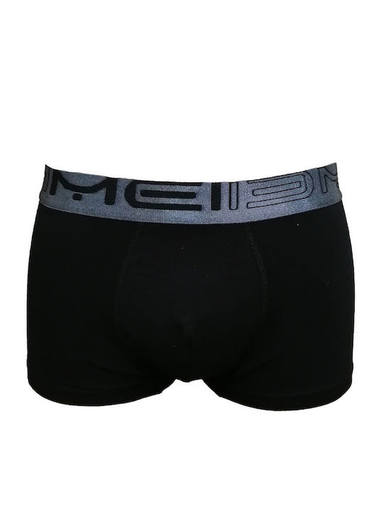 MEI Herren Boxershorts Schwarz mit Mustern 1Packung