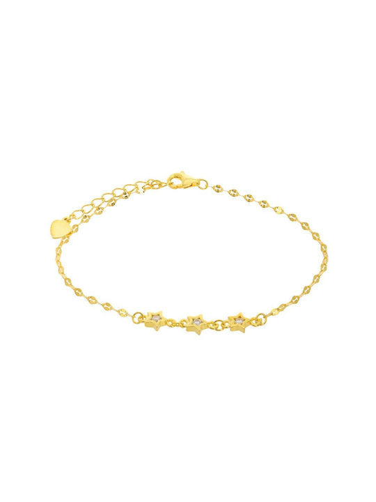 Prince Silvero Bracelet Chain made of Silver Gold Plated with Zircon