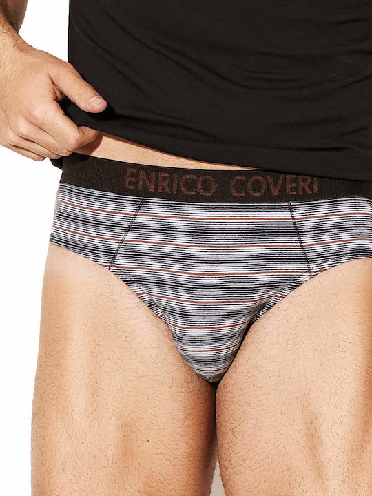 Enrico Coveri Herren Slips Schwarz mit Mustern 1Packung