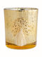 Zen Collection Christmas Glass Gold Candlestick 8x7.3cm