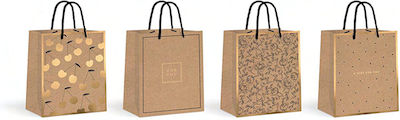 interDRUK Paper Bag for Gift Gold 18x10x23cm.