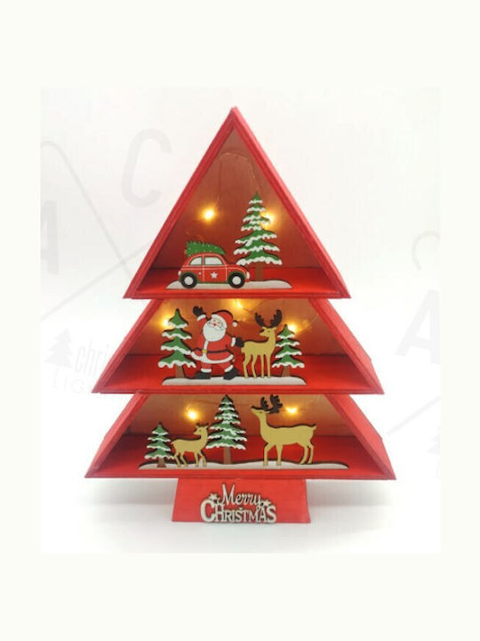 Christmas Decorative Illuminated Tree 30cm IP20 Battery Red