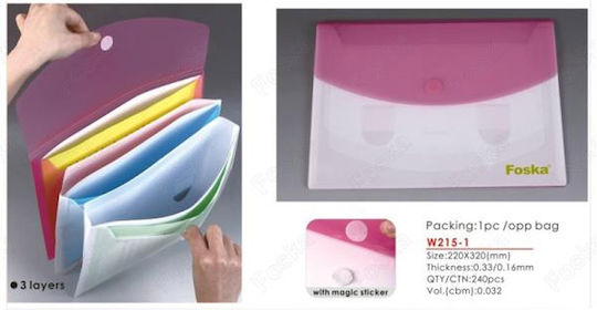 Foska Clipboard Flexible Accordion for Paper A4 Orange 1pcs