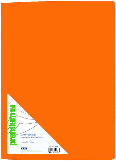 AG Trees Clipboard Flexible with 40 plastic sleeves Slides for Paper A4 Orange 1pcs