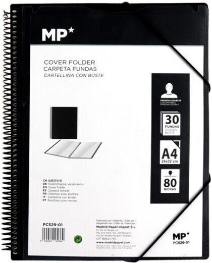 Madrid Papel Clipboard Flexible for Paper A4 Black 1pcs