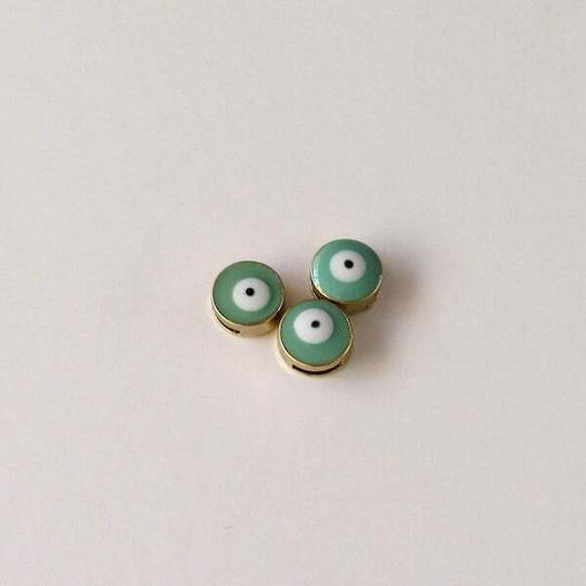 Faitakis Pack Metallic Threaded Motif for Jewelry in Shape Eye 1x1cm.