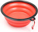 Animal Bowl Silicone Water for Dog & Cat 350ml in Red Color