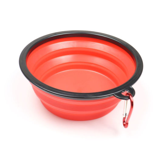 Animal Bowl Silicone Water for Dog & Cat 350ml in Red Color