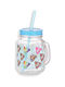 Innova Glass Water made of Glass in Blue Color with straw 450ml