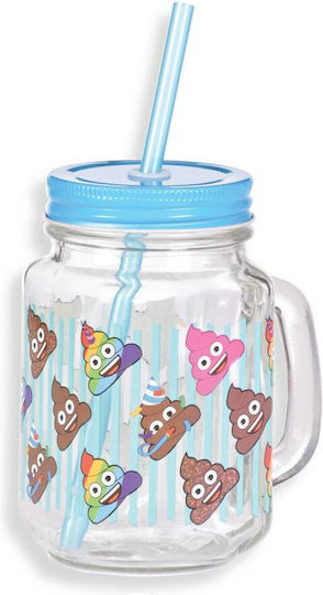 Innova Glass Water made of Glass in Blue Color with straw 450ml