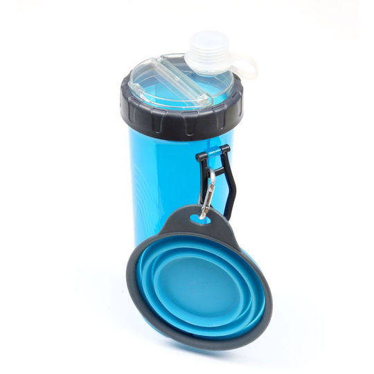 Zwei Flasche aus Silikon Wasser für Hund & Katze in Blau Farbe