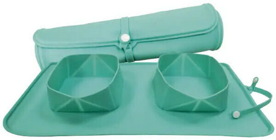 Croci Schalen aus Silikon Futter & Wasser für Hund 2x in Blau Farbe