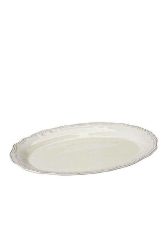 Plate Desert Oval Ceramic Beige 22x14cm