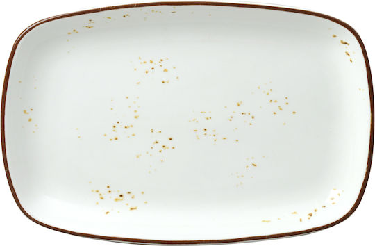 Sahara Shallow Rectangular Serving Plate Porcelain Beige 31cm