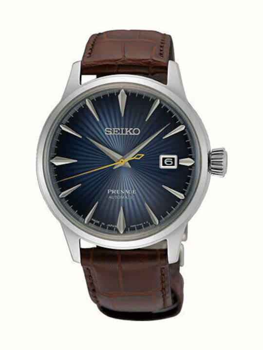 Seiko Herrenuhr Automatisch mit Braun Lederarmband SRPK15J1