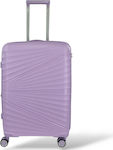 Playbags PP8804 Medium Travel Suitcase Hard Lila with 4 Wheels Height 65cm.