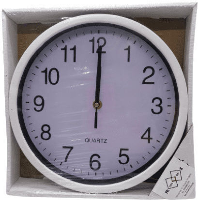 Tpster Ρολόι Τοίχου Πλαστικό Λευκό Ø25cm
