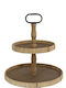 Zen Collection Wooden Round Decorative Tray 38x38x42.5cm