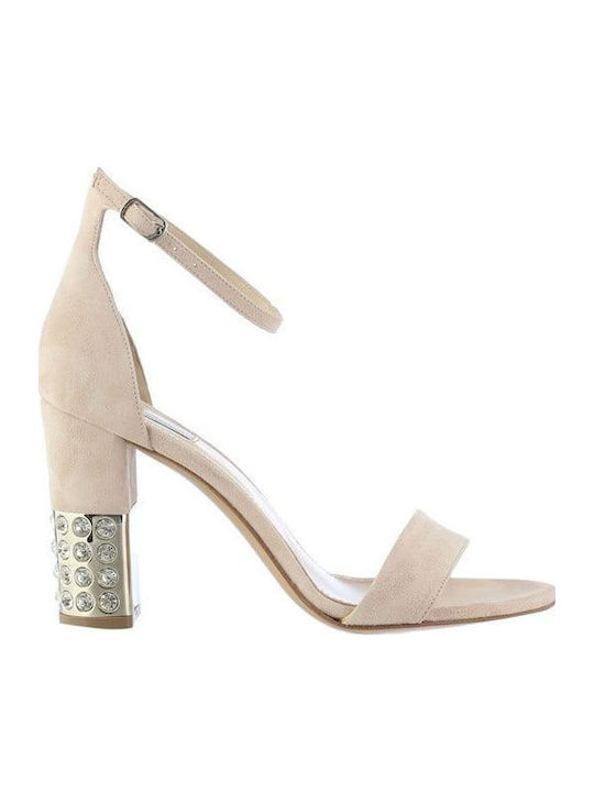 Kalogirou Leder Sandalen Beige
