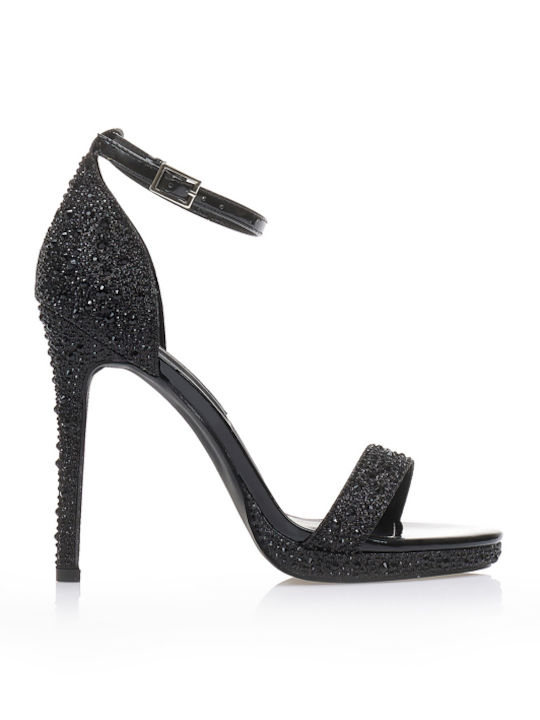 Tsoukalas Sandalen aus Lackleder mit Strass Sch...