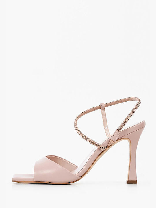 Mortoglou Leather Women's Sandals Pink 2243.81834L