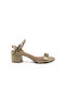 Vizzano Women's Sandals Gold with Chunky Medium Heel