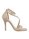Stoff Sandalen Beige