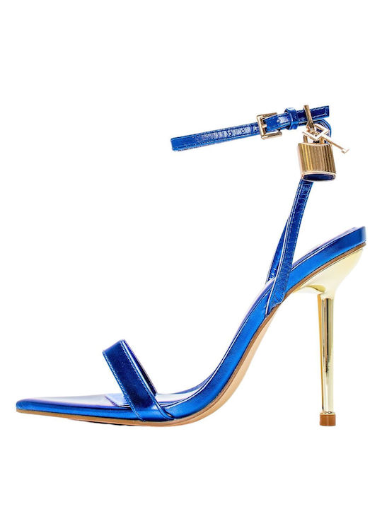 Diamantique Damen Sandalen mit Dünn hohem Absatz in Marineblau Farbe