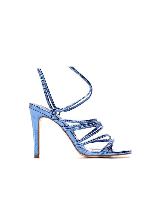 Diamantique Women's Sandals with Laces Blue Z-24