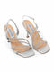 Leder Sandalen Anatomisch mit Strass Silber