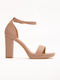 Happy Corner Women's Sandals with Ankle Strap Beige -BEIGE