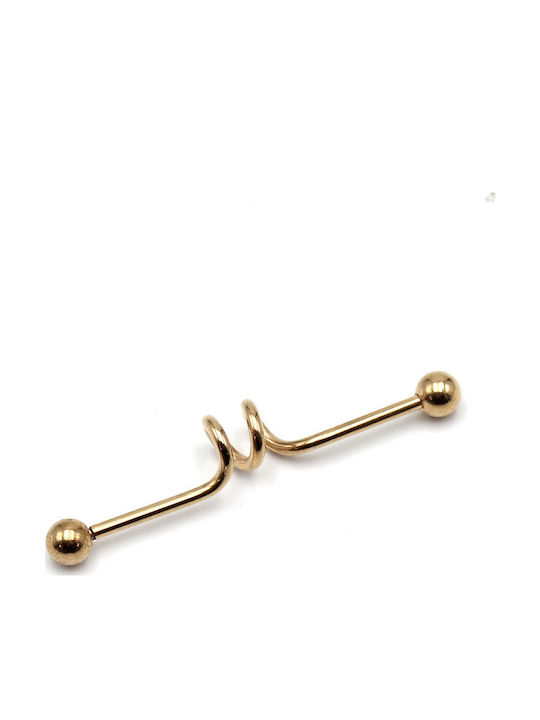 Nire Ohrring Piercing Stifte Spiral aus Vergoldetem Stahl