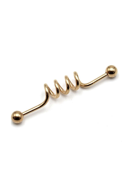 Nire Ohrring Stift Spiral aus Vergoldetem Stahl