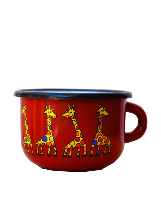 Enamel Espresso Cup Set Red