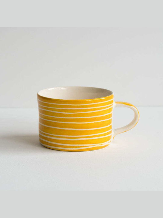 Ceramic Brown Cup Set Yellow